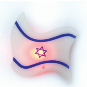 סיכת דגל ישראל מוארת מתנפנפת