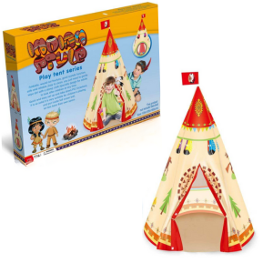 אוהל טיפי קטן למשחק בחדר, אוהל טיפי לילדים מקושט ומעוצב בסגנון אינדיאני