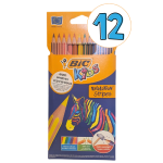עפרונות צבעוניים לילדים, ערכה של 12 באריזה, חברת BIC
