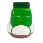 ברווז אמבטיה בדמות תרמילאי - עם מוצ'ילה ירוקה על הגב
