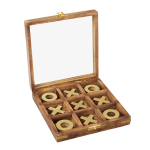 משחק איקס מיקס דריקס במארז מהודר ואלגנטי, קופסה מעץ עם מכסה זכוכית שמציג את כל החלקים המעוצבים
