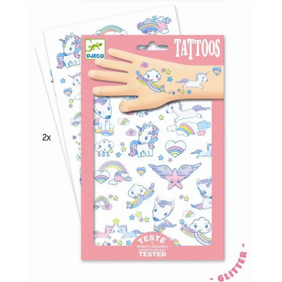 קעקועים זמניים לילדים מבית DJECO חד קרן