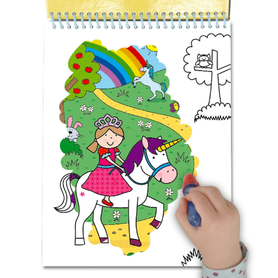 ערכת צביעה במים חד קרן לילדים עם עט מים