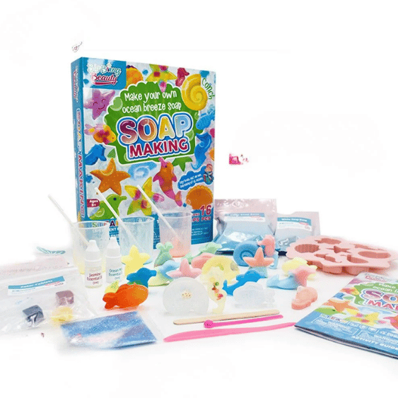 ערכת הכנת סבון לילדים Soap Making Ocean Breeze – ערכת STEAM לגיל 8 עם תבניות חיות ים