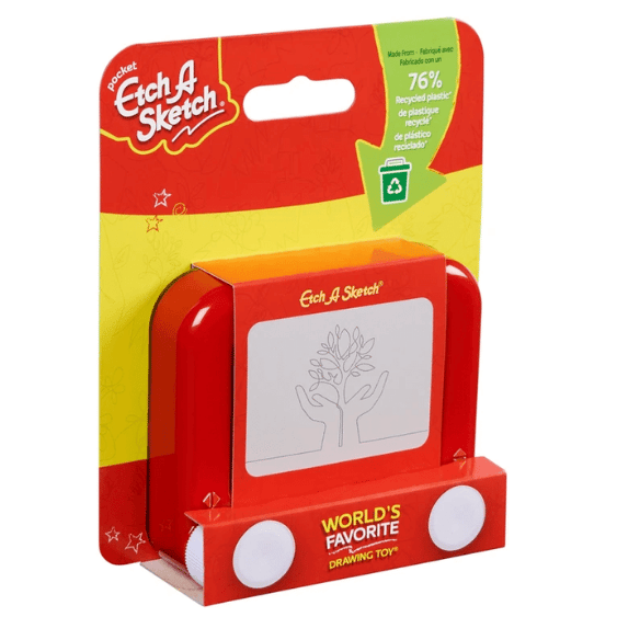 לוח ציור Etch A Sketch מיני קלאסי אדום מבית Spin Master – שתי ידיות, ללא סוללות | ג'ירפה מתנות
