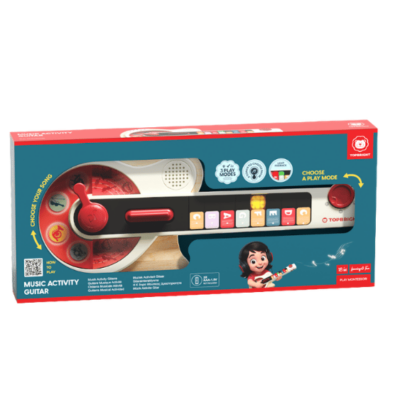 גיטרה מוזיקלית לפעוטות TOPBRIGHT Music Activity Guitar – 3 מצבי משחק, 8 כפתורים מוארים | ג'ירפה מתנות