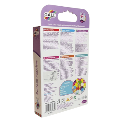 גב אריזת Galt Perfect Patches, ערכת פאצ'ים לילדים מלבד דביק עם פאייטים