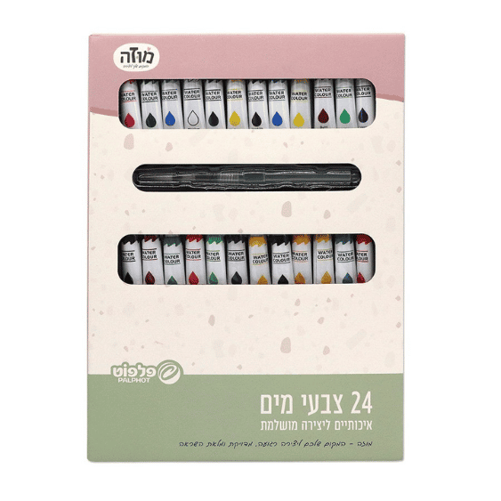 סט צבעי מים מוזה עם 24 שפופרות ומכחול מים