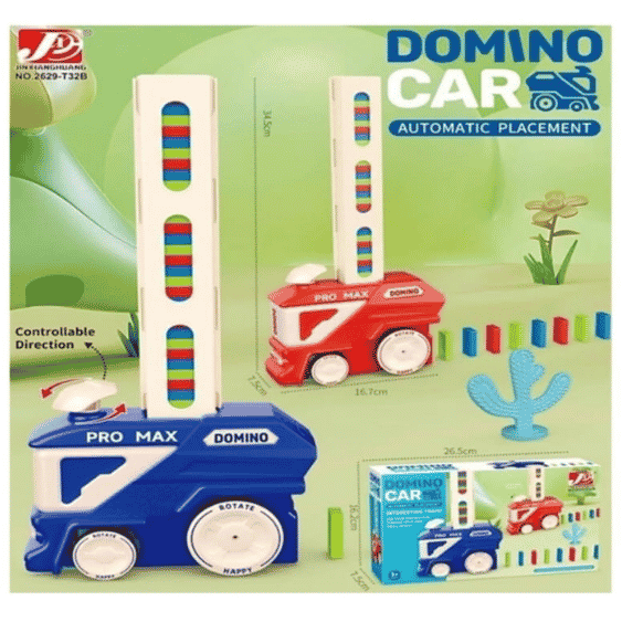רכבת דומינו אוטומטית Domino Car מסדרת אבני דומינו צבעוניות